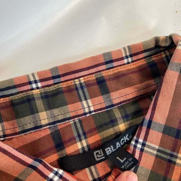 BLACK Mens Multicolored Long Sleeve Cotton Button Casual Shirt Large - Picture 2 of 5